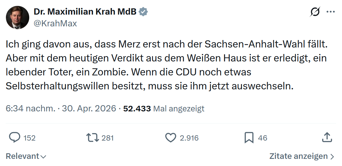 Maximilian Krah: Ich ging davon aus, dass Merz...