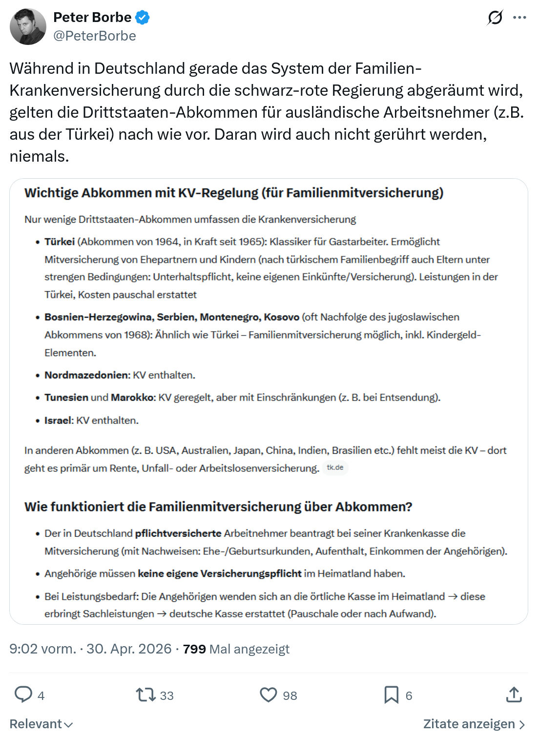 Peter Borbe: Während in Deutschland gerade das...