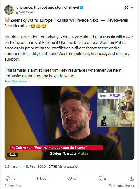 ivan Ignorance: Zelensky Warns Europe...