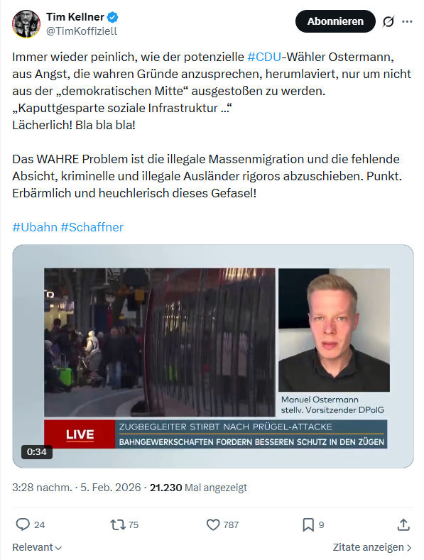 Tim Kellner: Immer wieder peinlich, wie der potenzielle...