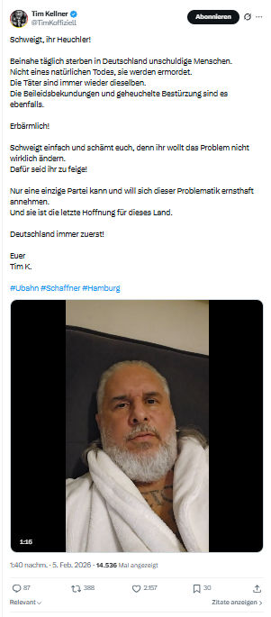Tim Kellner: Schweigt, ihr Heuchler...