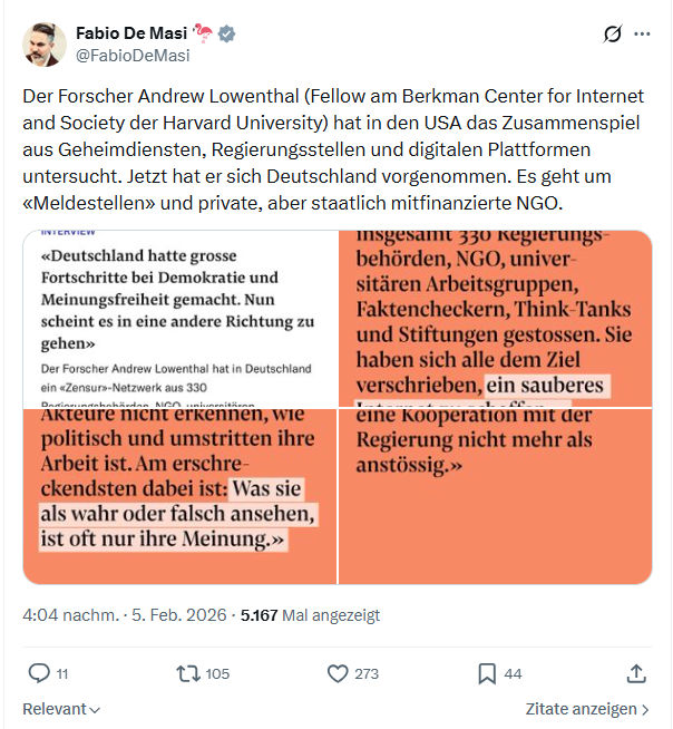 Fabio De Masi: Der Forscher Andrew Lowenthal...