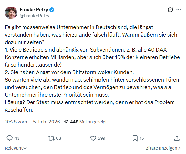 Frauke Petry: Es gibt massenweise Unternehmer in Deutschland...