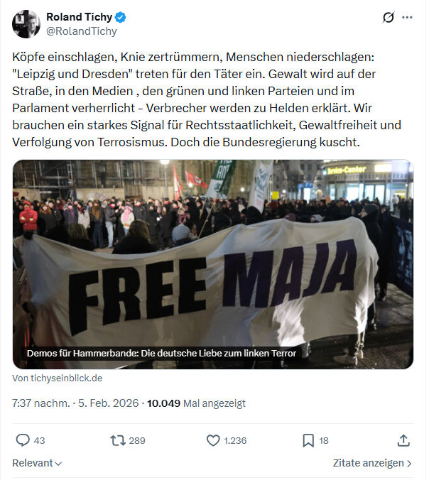 Roland Tichy: Köpfe einschlagen, Knie zertrümmern, Menschen niederschlagen...