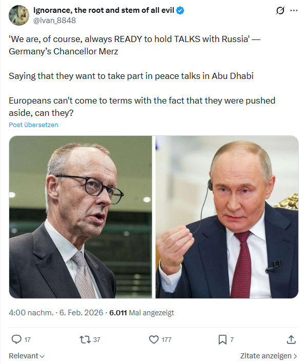 ivan Ignorance: We are, of course, always READY to hold TALKS with Russia...