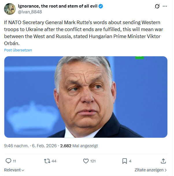 ivan Ignorance: If NATO Secretary General Mark Rutte's words...