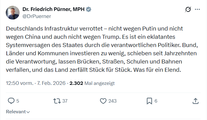 Friedrich Pürner: Deutschlands Infrastruktur verrottet...