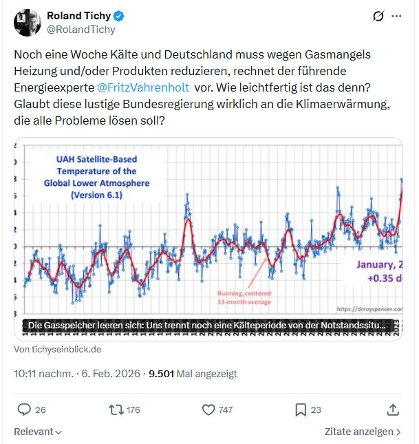 Roland Tichy: Noch eine Woche Kälte und Deutschland...