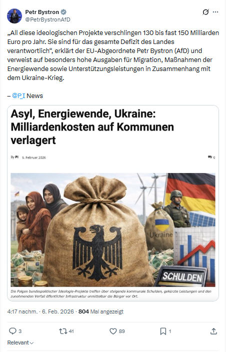 Petr Bystron: All diese ideologischen Projekte verschlingen 130...