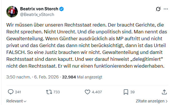 Beatrix von Storch: Wir müssen über unseren Rechtsstaat reden...
