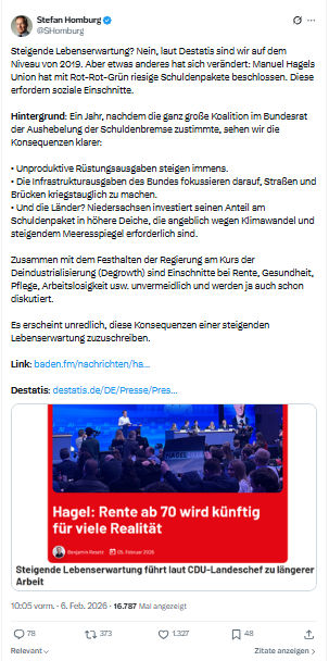 Stefan Homburg: Steigende Lebenserwartung...