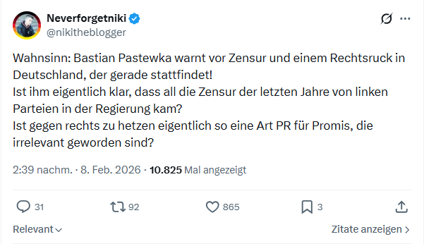 Neverforgetniki: Wahnsinn: Bastian Pastewka warnt vor Zensur...