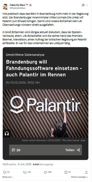 Fabio De Masi: Wie praktisch dass das BSW in Brandenburg...