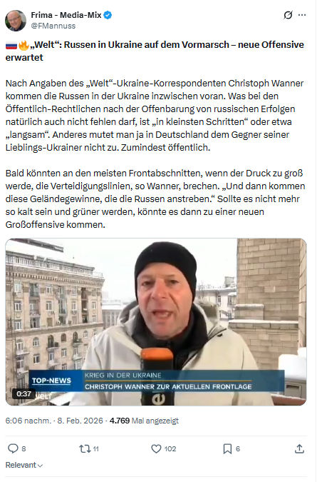 Friedrich Mannus: „Welt“: Russen in Ukraine auf dem Vormarsch...