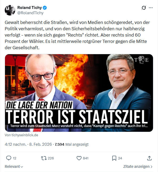 Roland Tichy: Gewalt beherrscht die Straßen...