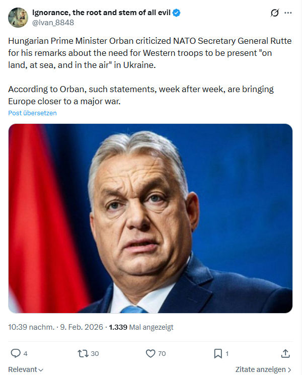 ivan Ignorance: Hungarian Prime Minister Orban criticized NATO Secretary...