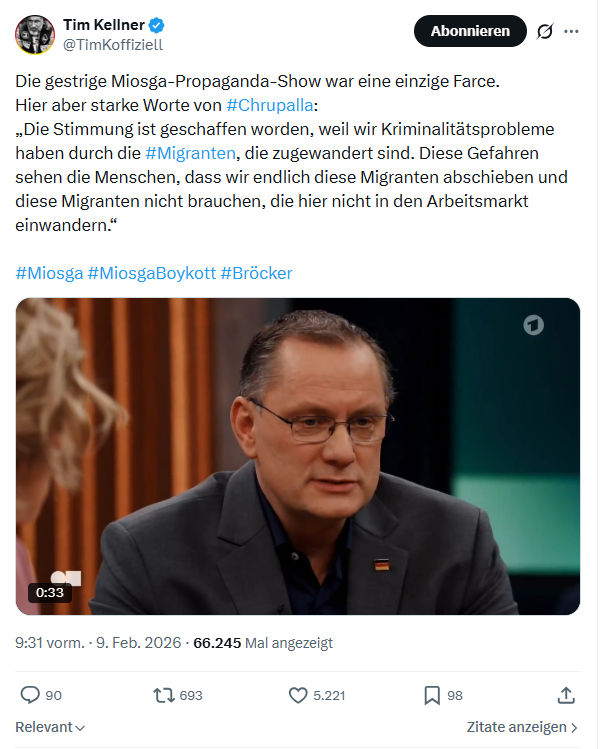 Tim Kellner: Die gestrige Miosga-Propaganda-Show...