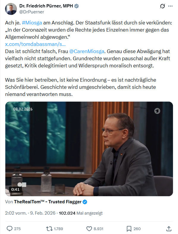 Friedrich Pürner: Ach je. #Miosga am Anschlag...