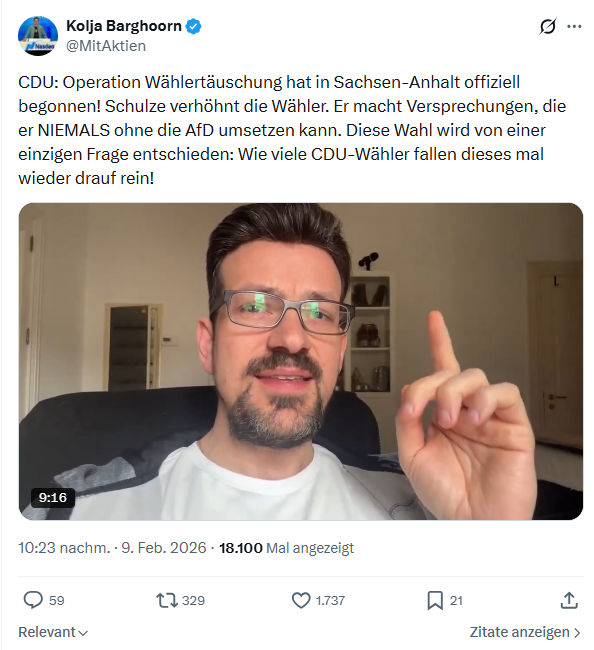 Kolja Barghoorn: CDU: Operation Wählertäuschung hat in Sachsen-Anhalt...