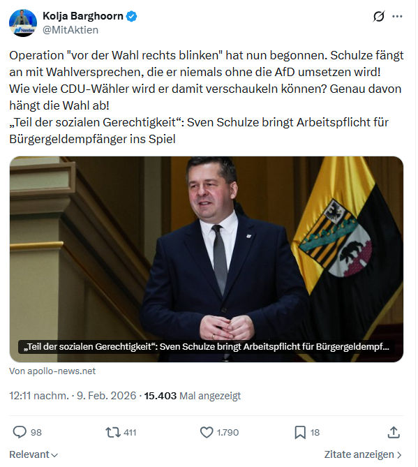 Kolja Barghoorn: Operation "vor der Wahl rechts blinken" hat nun begonnen...