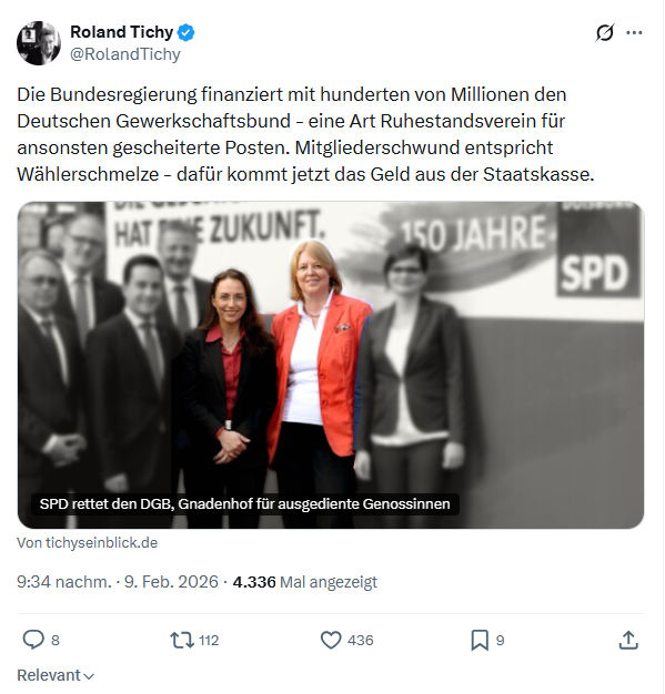 Roland Tichy: Die Bundesregierung finanziert mit hunderten...