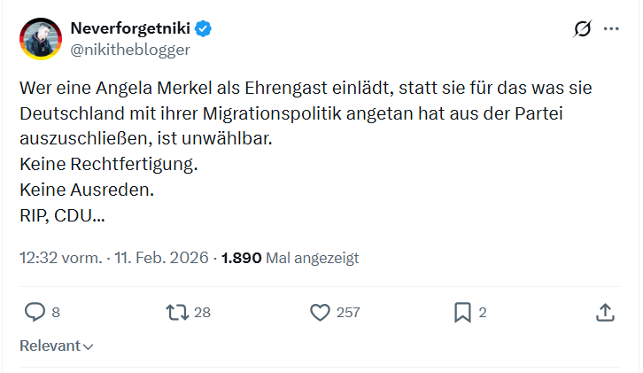 Neverforgetniki: Wer eine Angela Merkel als Ehrengast einlädt...