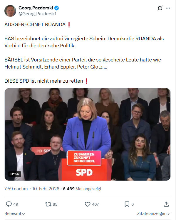 Georg Pazderski: AUSGERECHNET RUANDA...