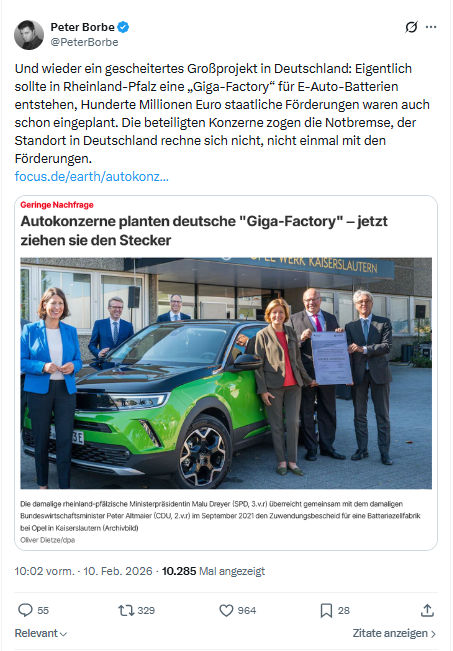 Peter Borbe: Und wieder ein gescheitertes Großprojekt in Deutschland...