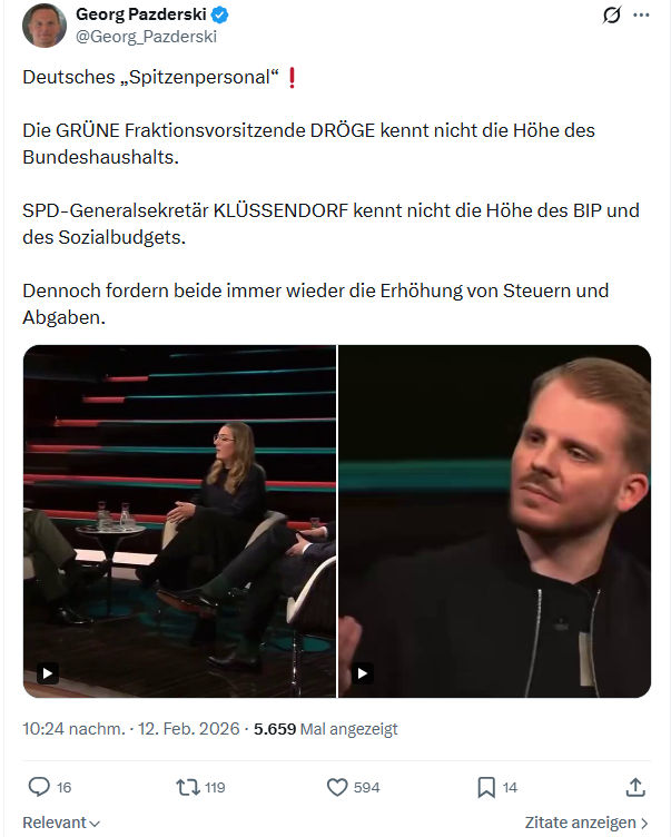 Georg Pazderski: Deutsches „Spitzenpersonal“...