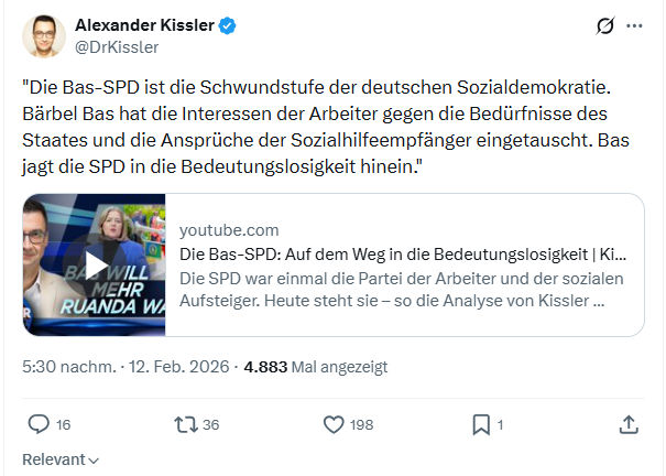 Alexander Kissler: Die Bas-SPD ist die Schwundstufe...