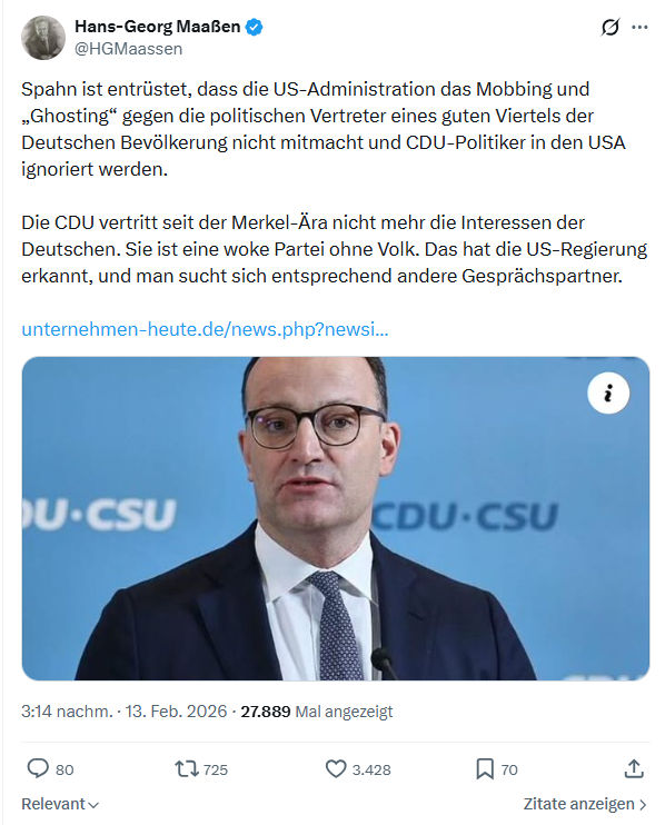 Hans-Georg Maaßen: Spahn ist entrüstet...
