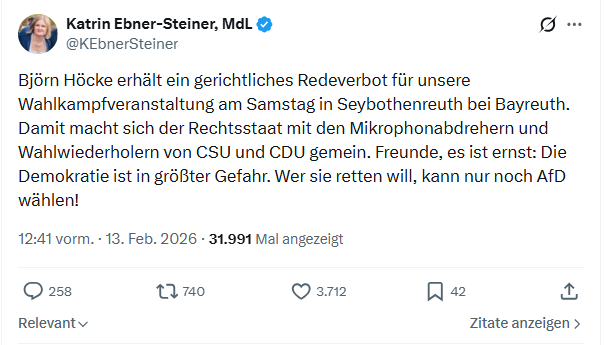 Katrin Ebner-Steiner: Björn Höcke erhält ein gerichtliches...