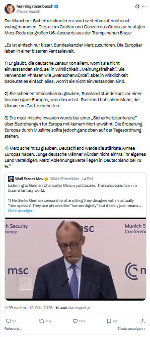 henning rosenbusch: Die Münchner Sicherheitskonferenz wird weiterhin...