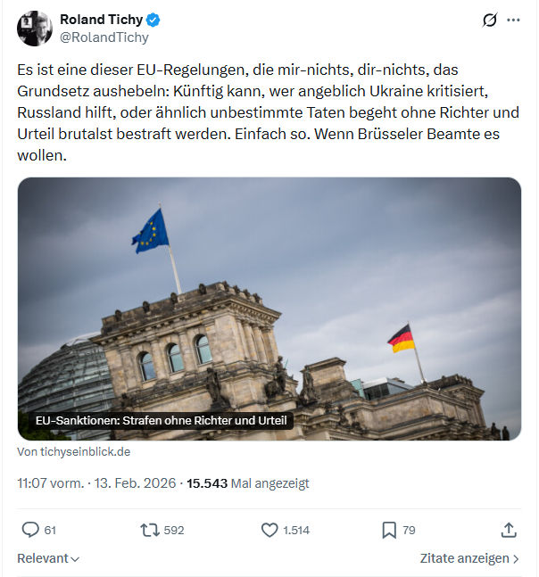 Roland Tichy: Es ist eine dieser EU-Regelungen...