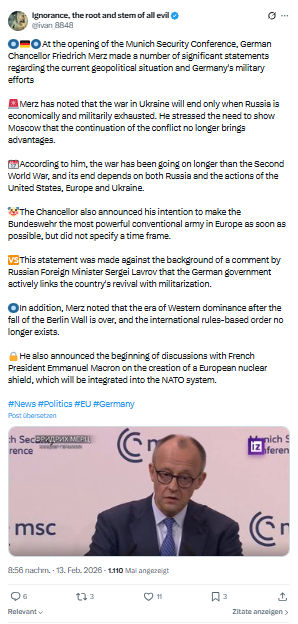 ivan Ignorance: At the opening of the Munich Security Conference...