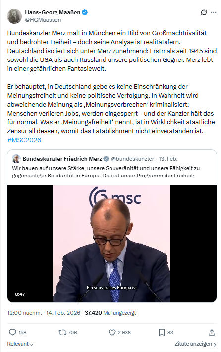 Hans-Georg Maaßen: Bundeskanzler Merz malt in München...