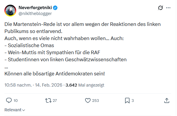Neverforgetniki: Die Martenstein-Rede ist vor allem wegen der Reaktionen...