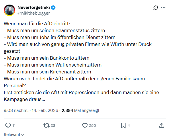 Neverforgetniki: Wenn man für die AfD eintritt...