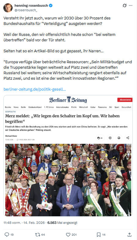 henning rosenbusch: Versteht Ihr jetzt auch, warum wir 2030 über 30 Prozent...