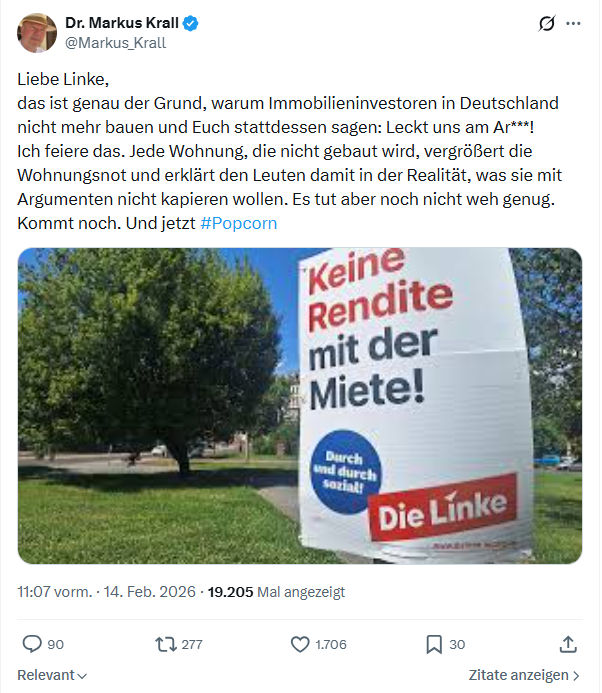 Markus Krall: Liebe Linke,  das ist genau der Grund...