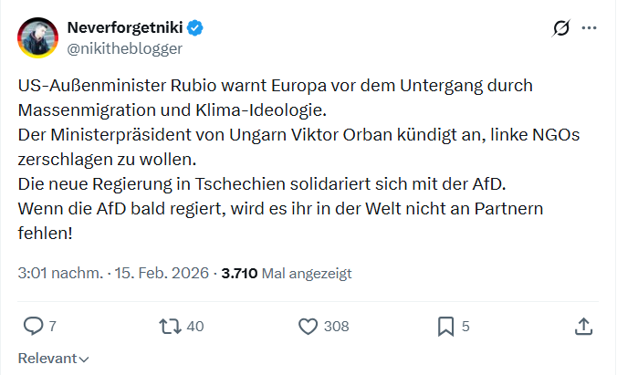 Neverforgetniki: US-Außenminister Rubio warnt Europa vor dem Untergang...