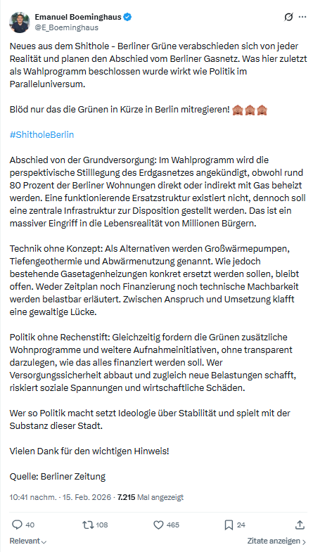 Emanuel Boeminghaus: Neues aus dem Shithole - Berliner Grüne verabschieden...