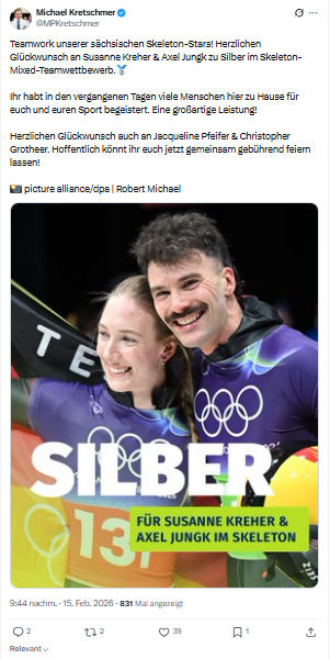 Michael Kretschmer: Teamwork unserer sächsischen Skeleton-Stars...