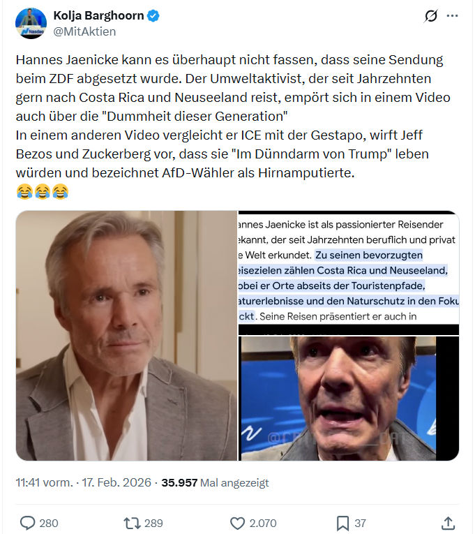 Kolja Barghoorn: Hannes Jaenicke kann es überhaupt nicht fassen...