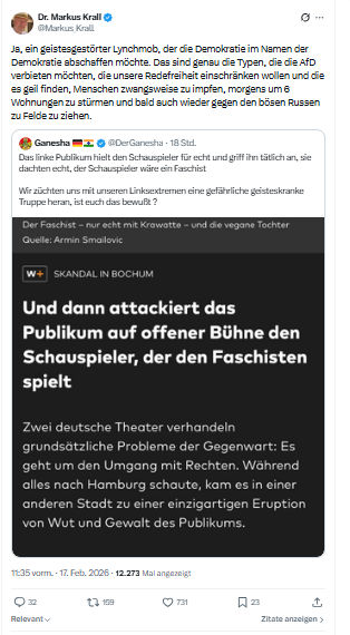 Markus Krall: Ja, ein geistesgestörter Lynchmob...