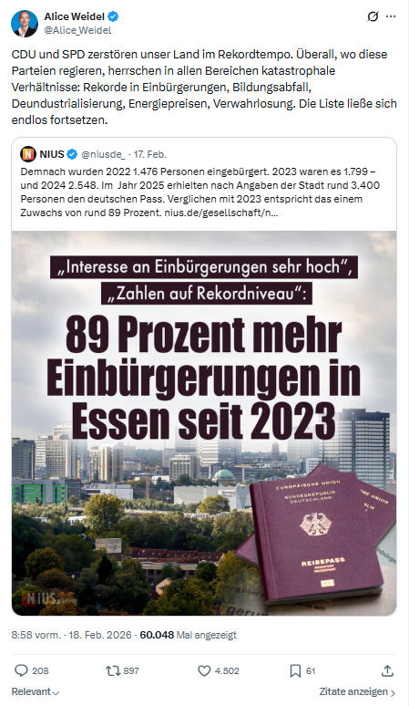 Alice Weidel: CDU und SPD zerstören unser Land im Rekordtempo...