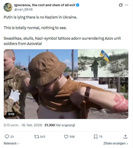 ivan Ignorance: Putin is lying there is no Nazism in Ukraine...