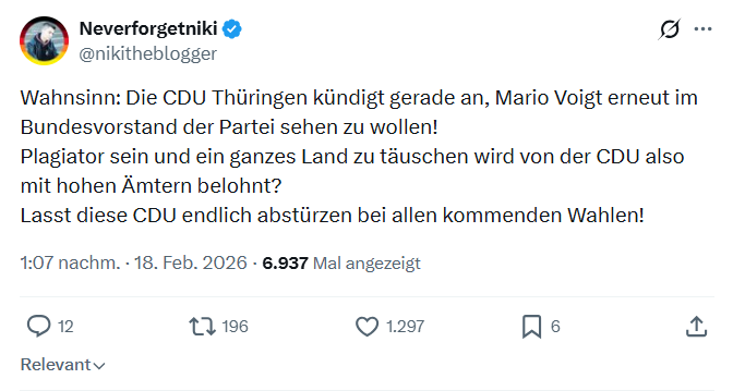 Neverforgetniki: Wahnsinn: Die CDU Thüringen kündigt gerade an...
