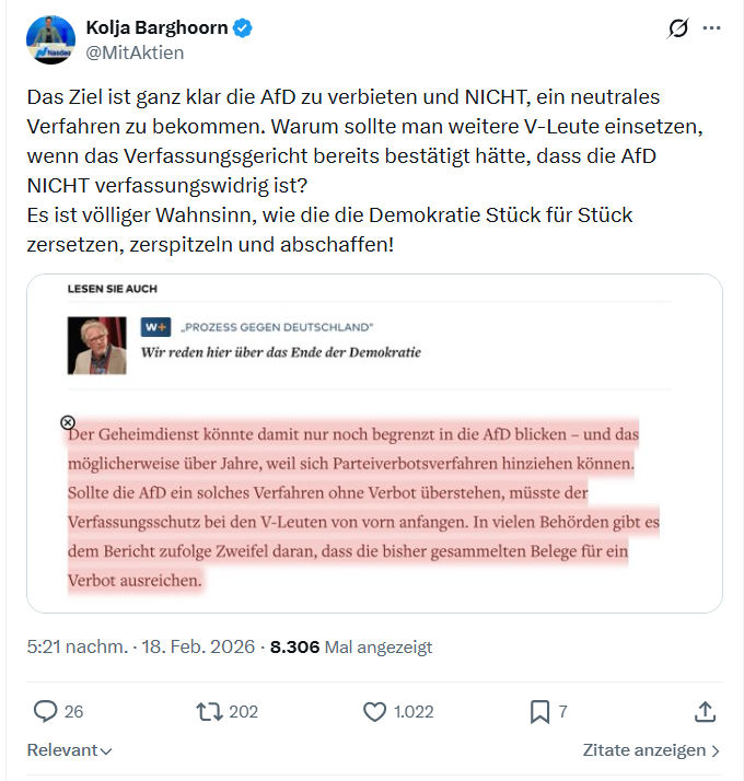 Kolja Barghoorn: Das Ziel ist ganz klar die AfD zu verbieten und NICHT...