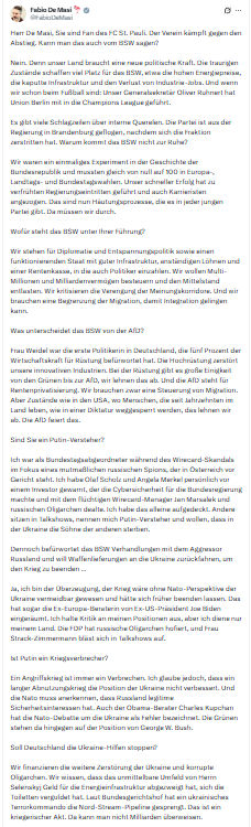 Fabio De Masi: Herr De Masi, Sie sind Fan des FC St. Pauli...